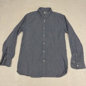 Flint and Tinder Shirt Mens M Blue Heather Cotton Elbow Pads Preppy Casual